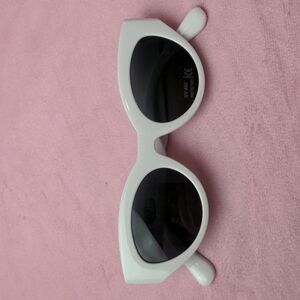 Petals and Peacocks White Round Sunglasses